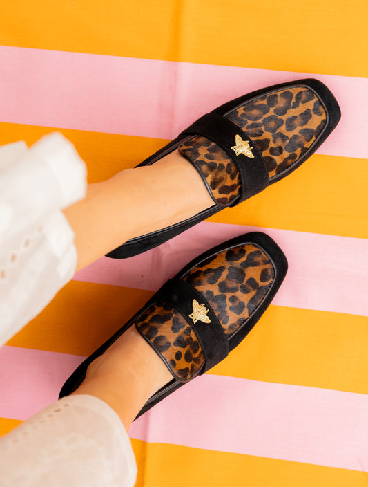 Mocasín Niza Negro-Animal Print