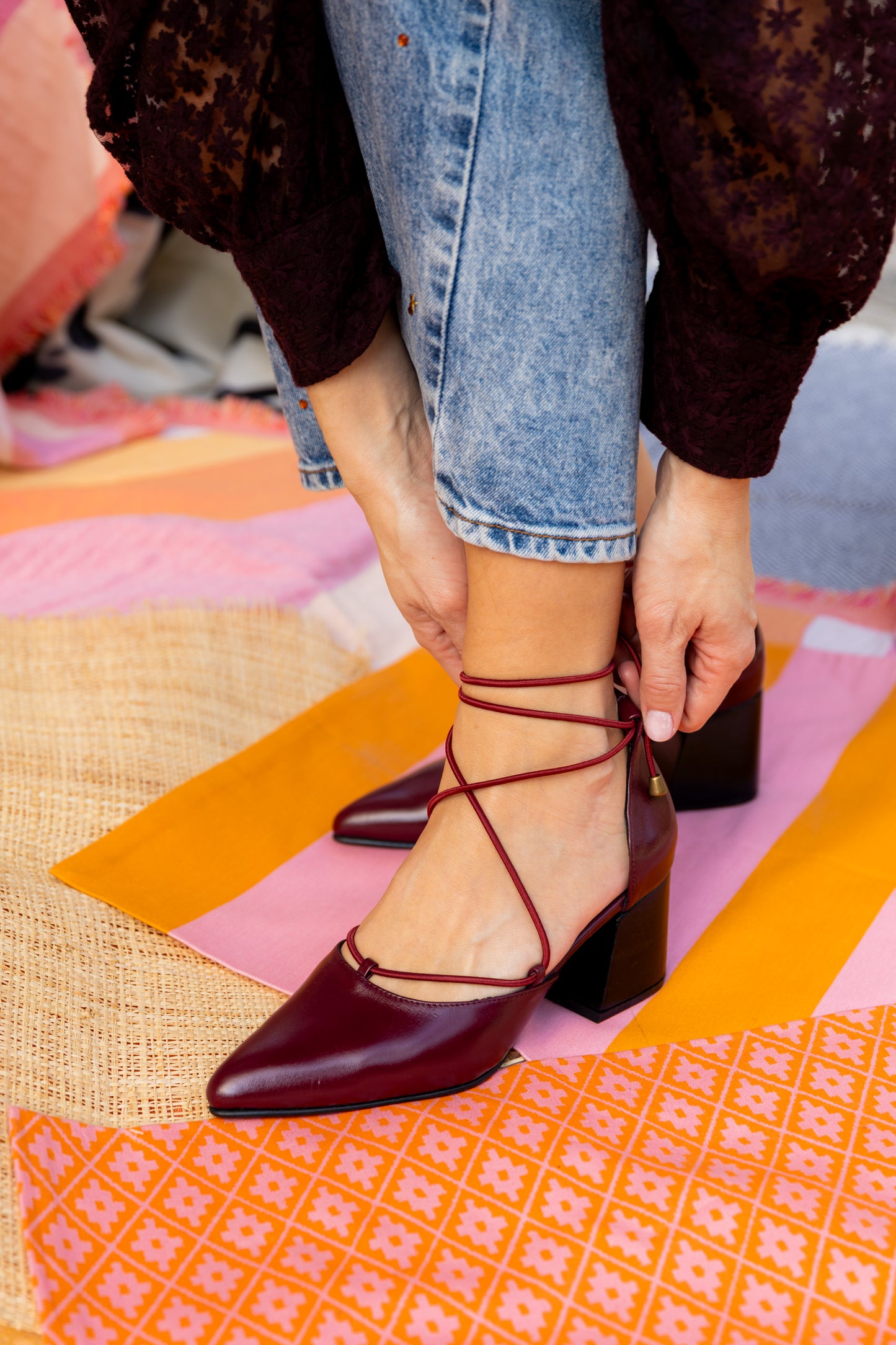 Zapato con taco Londres Burdeo